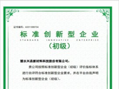 全縣首家！遂昌一企業(yè)通過國家級標(biāo)準(zhǔn)創(chuàng)新型企業(yè)認(rèn)定